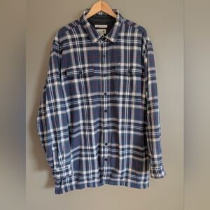 L.L. Bean Fleece Lined Flannel Shirt Jacket Shacket Size XXL